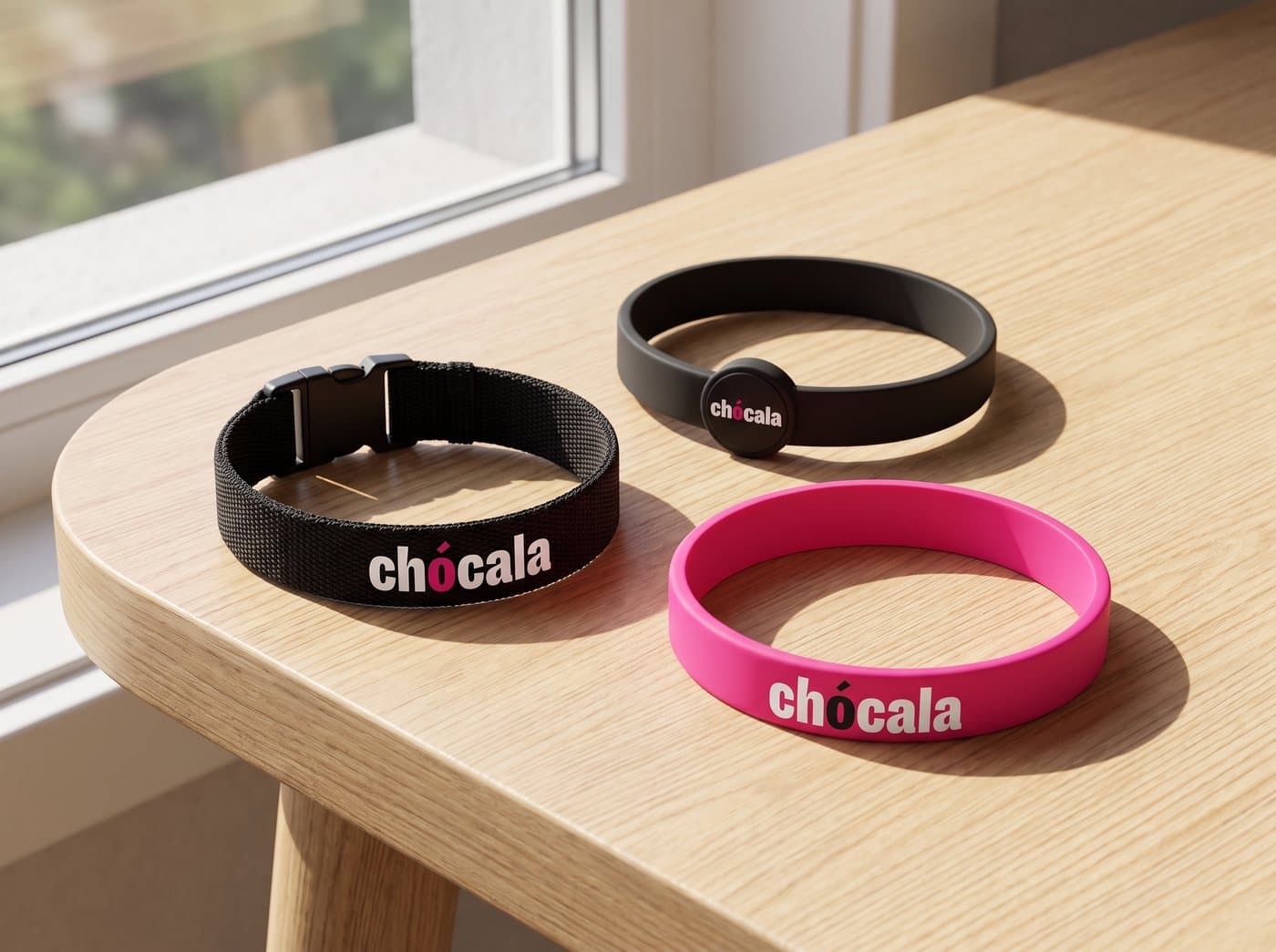 Pulseras de Chócala de tela y de silicona